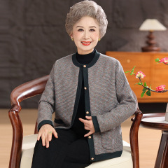 老年人秋装女奶奶开衫外套中老年妈妈春秋新款老太太洋气时尚衣服