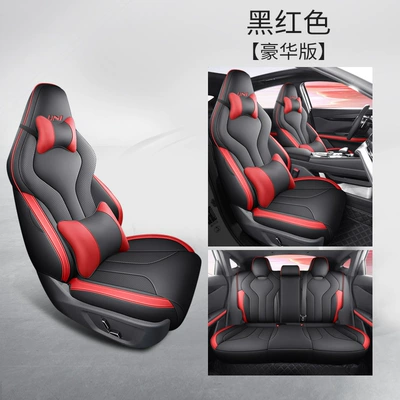 Full Surrounding Car Seat Cover | Modelə uyğun (Original) oturacaq örtükləri - black-and-red-deluxe-version-univ-special-five-seater-fully-surrounded