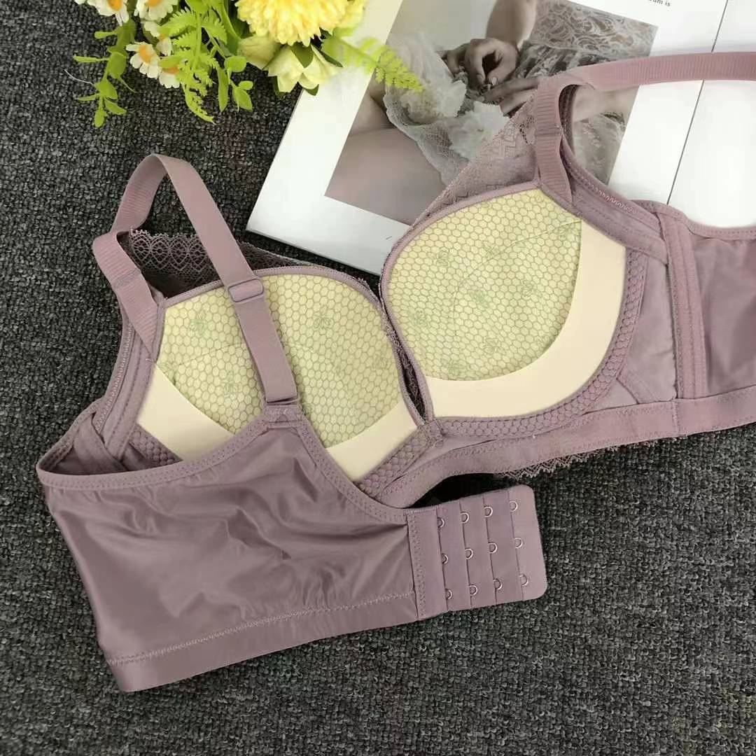 Nuevo sujetador de alta calidad de moda de encaje jacquard transpirable y cómodo ajuste lateral de pecho de cuatro botones ropa interior mujer image 4