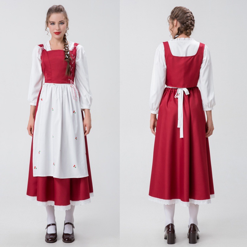 (2개) 할로윈 의상 성인 중세 빈티지 코트 공주 원피스 코스팔리 가장 무도회 의상 망토