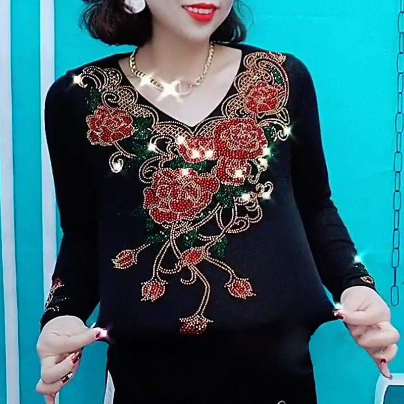 720 #德绒面料 2025 Camiseta Nueva Cubri-Emiga Camiseta Rose Hot Diamond Shirt Reductora de Edad image 4