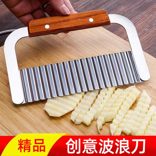 Wolf tooth potato knife stainless steel kitchen household multi-functional cutting fancy French fries slicer potato flower slicing tool