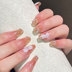 純手工光療美甲片溫精靈冰花穿戴甲批發成品重複使用貼片可拆卸