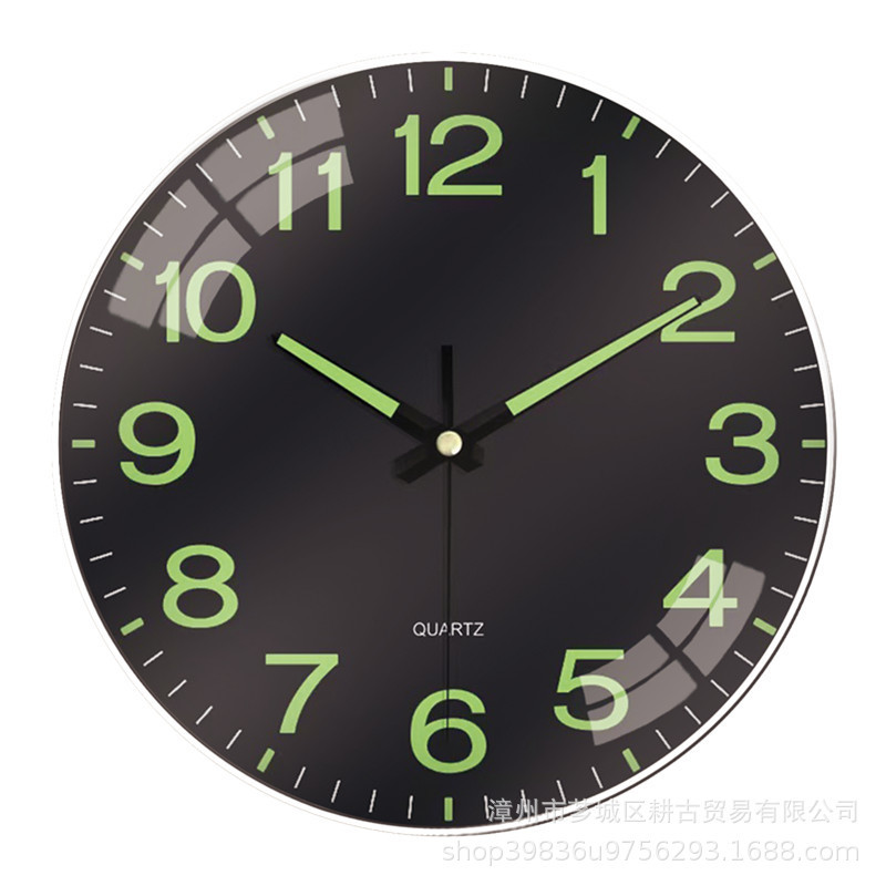 12 インチ 30 センチメートル発光壁時計クロスボーダーホット販売サイレントブラック時計モダンシンプルな工場直接配送|undefined