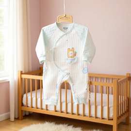 秋冬款新生儿保暖蝴蝶衣无骨插肩袖无骨双大襟婴儿薄棉衣52-59#