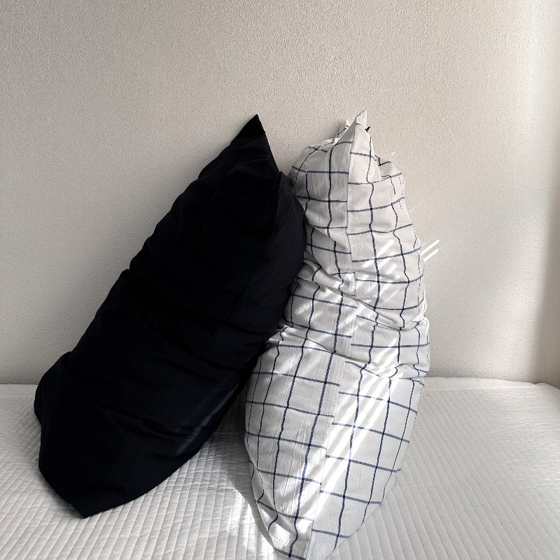 Ins風単品純綿枕カバー格子純色と封筒式枕カバー48*74単品枕芯内胆カバー