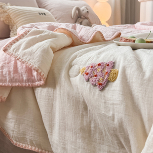 Class a Cartoon Double-Layer Yarn Summer Cool Quilt Air-Conditioned Quilt Pure Cotton Machine Washable 2025 New Small Thin Quilt