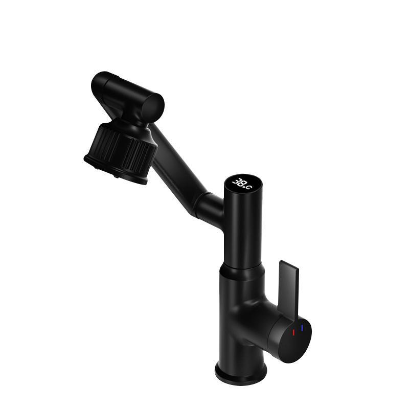 Grifos digitales inteligentes grises de pistola multifuncional para gabinete de baño doméstico lavabo de baño caliente y frío grifos anti-splash