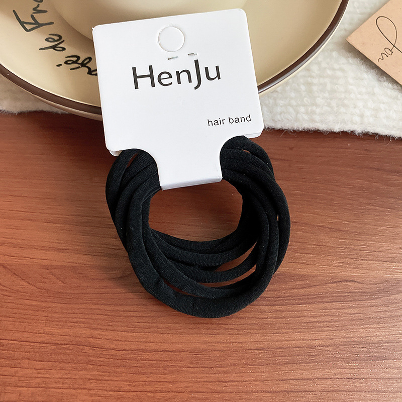 Color mezclado tejido elástico banda de pelo 6-piece set nicho de moda durable cuerda de pelo simple todo-Partido alta Cola de Caballo banda de goma al por mayor