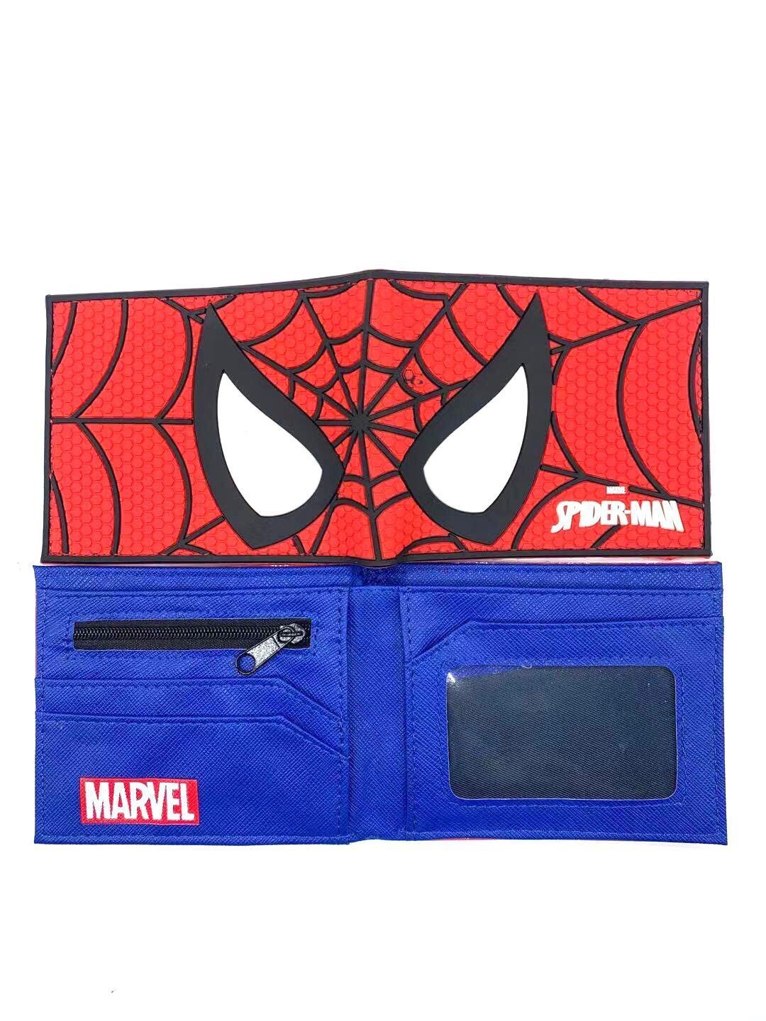 Cartoon Spider-Man niños estudiantes billetera corta para niños PU piel bolso de cambio bolso de mano bolso de tarjetas vengadores