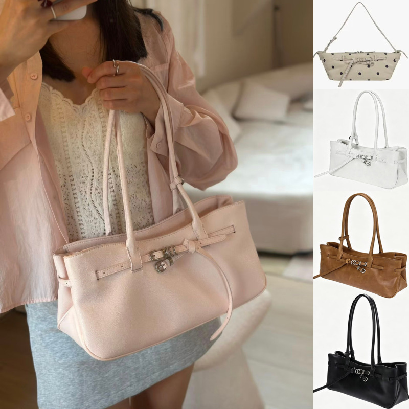 Korean Niche Brand Mar Pink Leather Shoulder Bag, Genuine Leather Versatile Women's Bag, Large Capacity, Cross-Border Korean Niche Brand Mar Pink Leather Shoulder Bag, Genuine Leather Versatile Women's Bag, Large Capacity, Cross-Border