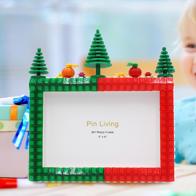 Christmas DIY children's building block photo frame creative scene handmade table parent-child activity gift