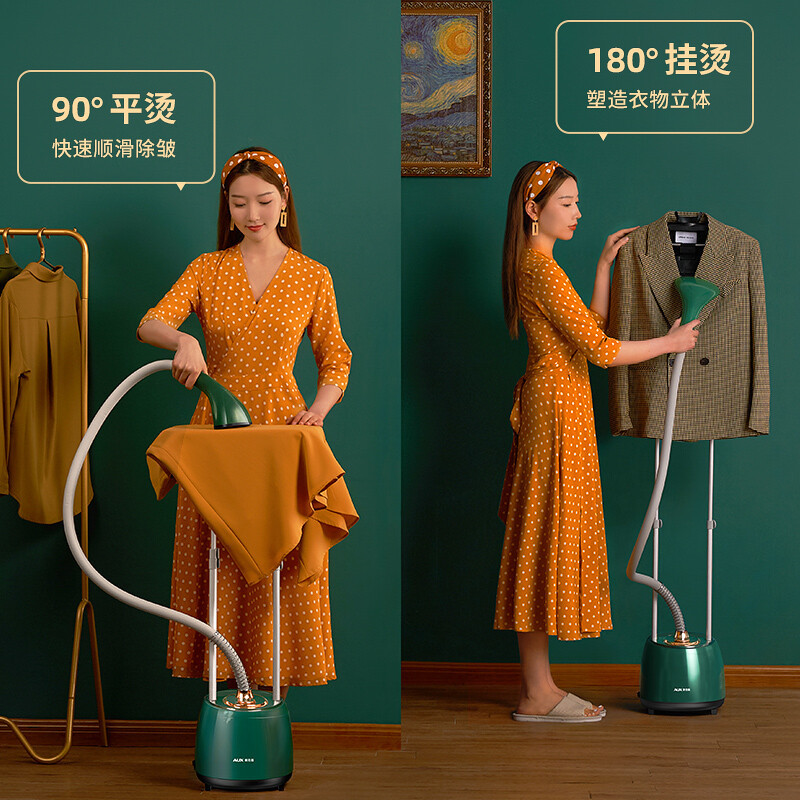 Ouxu hanging ironing machine household double rod ironing machine vertical large capacity ironing clothes steam iron gift wholesale 