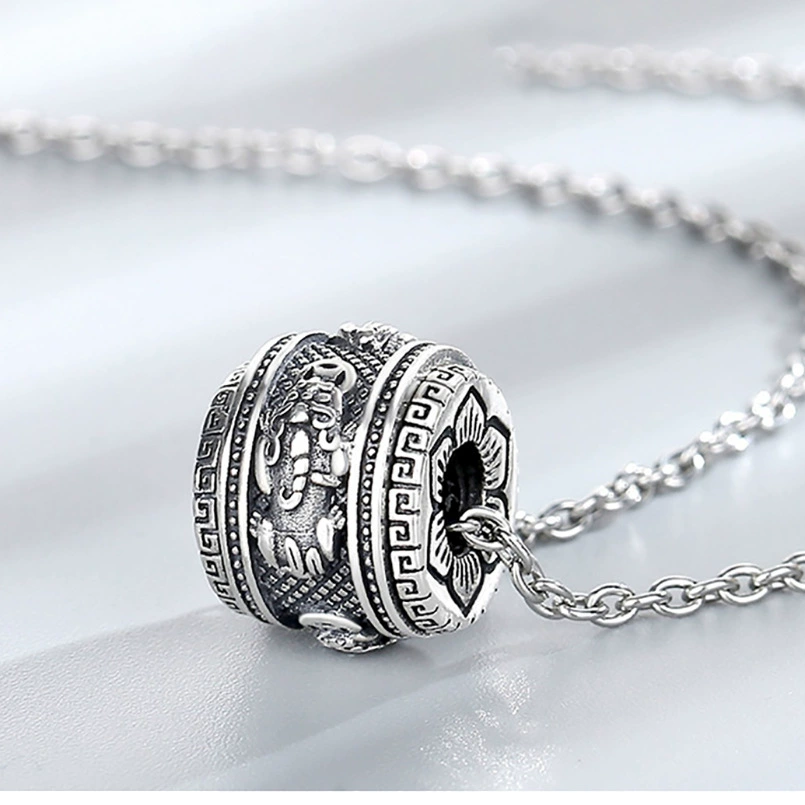 Новый стиль Pixiu ожерелье Мужская Подвеска модный персонализированный Ретро Воротник цепочка вращающиеся бусины старая веревка кулон аксессуары