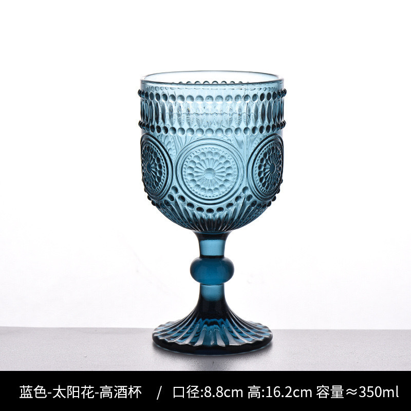 Nuevo retrógrado tallado alto taza de agua taza de vino taza de bebida creativa elegante casa hotel café utensilios de vino