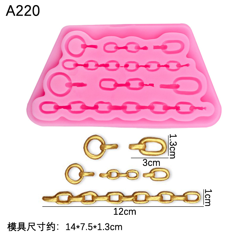 Ancla de la cadena molde silicona creativo hornear decoración fondant cake chocolate mousse DIY Accesorios