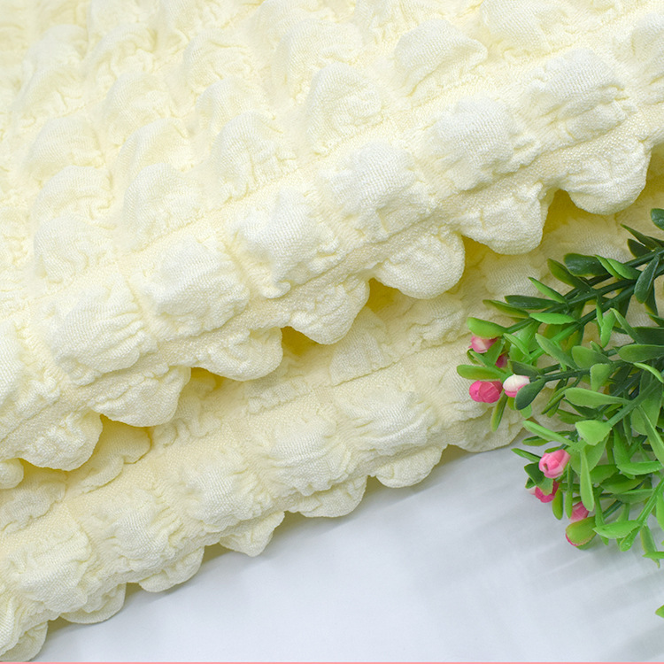 Bubble Waffle Pleated High Elastic Popcorn Jacquard Fabric Fashion Women's Cloth Bag Household Products Puff Gig
