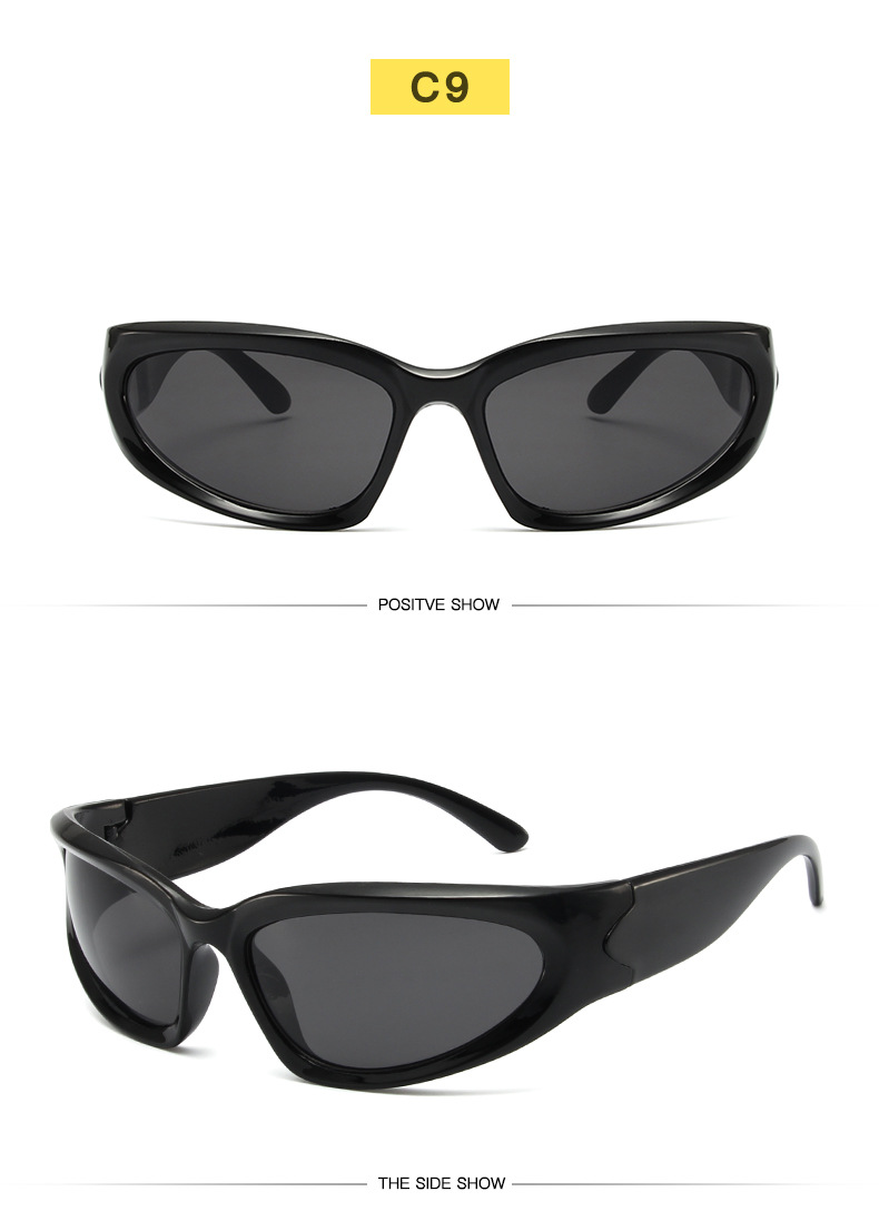 35g Weight Full Frame Glasses Structure Sunglasses Classification PC, UV400 Protection Lens Material Oval Frame Glasses Style Travel Occasion Solid Color Pattern Unisex Gender INS Style Style Grey, Black Color INS Style Solid Color PC UV400 Protection Oval Frame Full Frame Women's Sunglasses 13