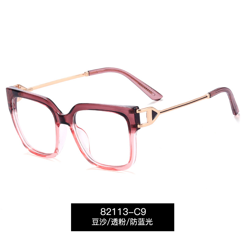 82113 europeo y americano nuevo anti-azul gafas marco moda color tr90 caja tendencia de color liso con espejo de primer plano