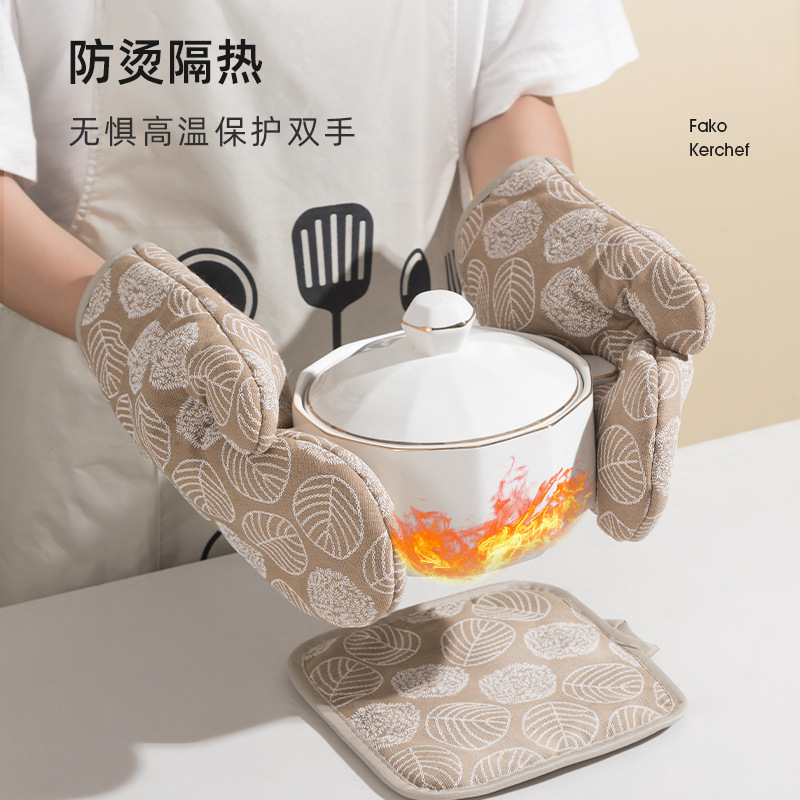 전자 레인지 장갑 방화 단열 패드 냄비 이어 캡 고온 주방 오븐 장갑 베이킹 장갑 5 개