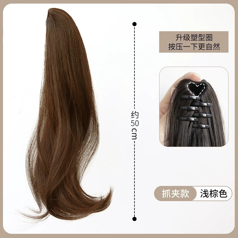 抓夹假发马尾辫子双马尾女发饰自然蓬松增发量盘发神器假发麻花辫|undefined