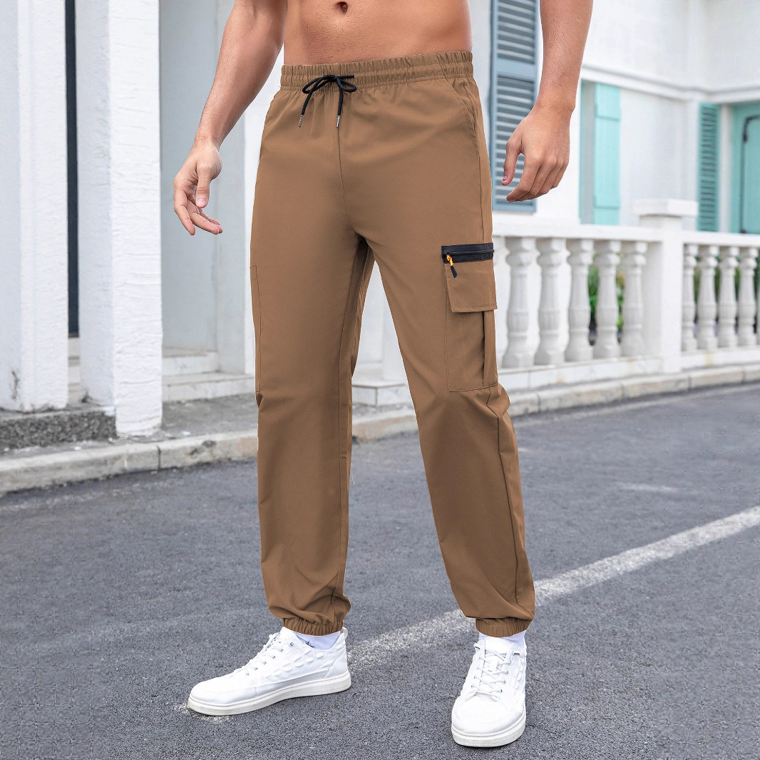 Cross-Border New European and American Size Standard Fashionable Men's Cargo Pants Outdoor Hiking Travel Jogger Multi-Pocket