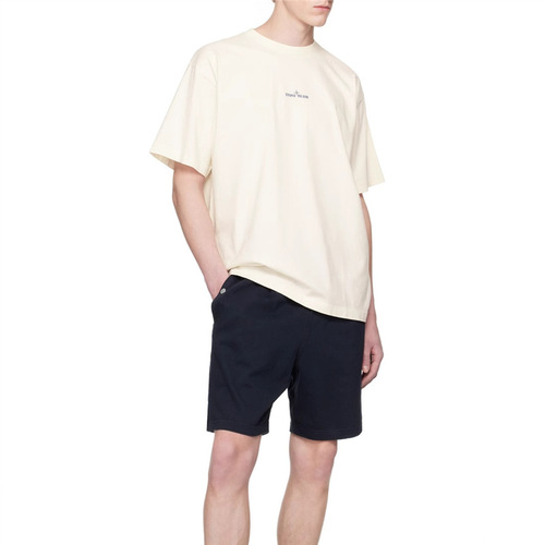 Ocute Breathable Loose Print Skin-friendly Short-sleeve Summer T-shirt Fashion Round Neck Solid Color Men's Clothing Simple