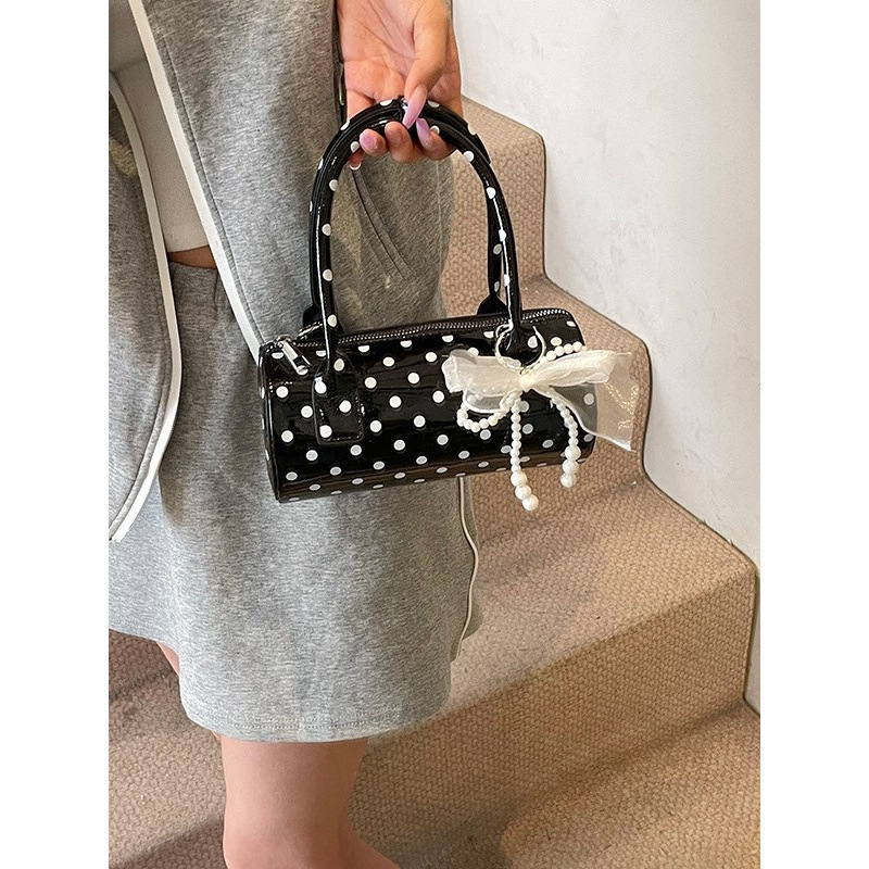 2025 New Korean Summer Handbag Small Tote Bag For Women High-End Polka Dot Niche Pillow Bag Shoulder Crossbody Bag - Thumbnail 3