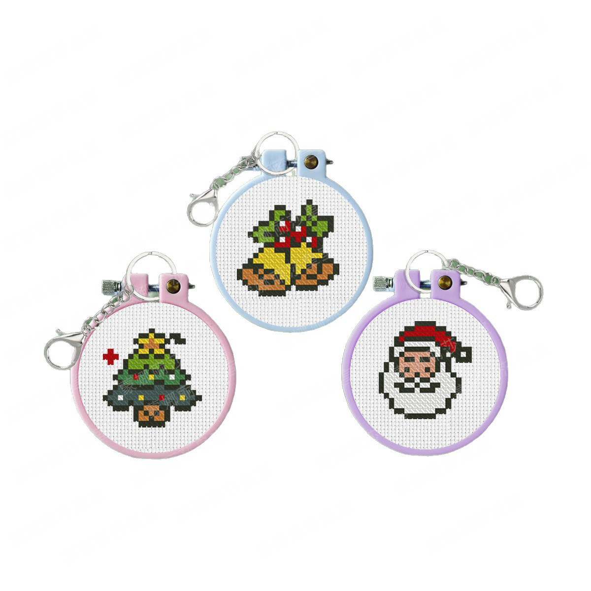 Nuevo cross-border de Navidad de bordado cruzado de tres piezas, pequeño dibujo de niños bordados cruzados, paquete de material de llaver, entrega de paquetes image 6