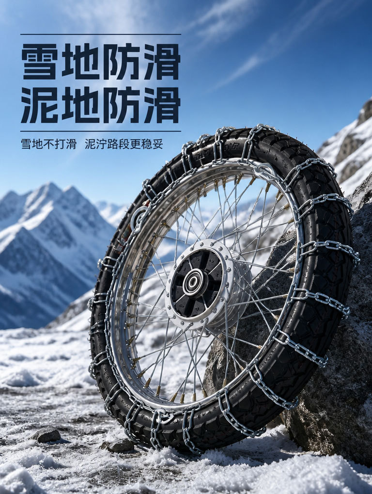 Motorcycle Anti-Skid Chain Two-Wheeler Chain 300-1018 Thickened Encrypted Mud Mountain Road Electric Vehicle Snow Manufacturer