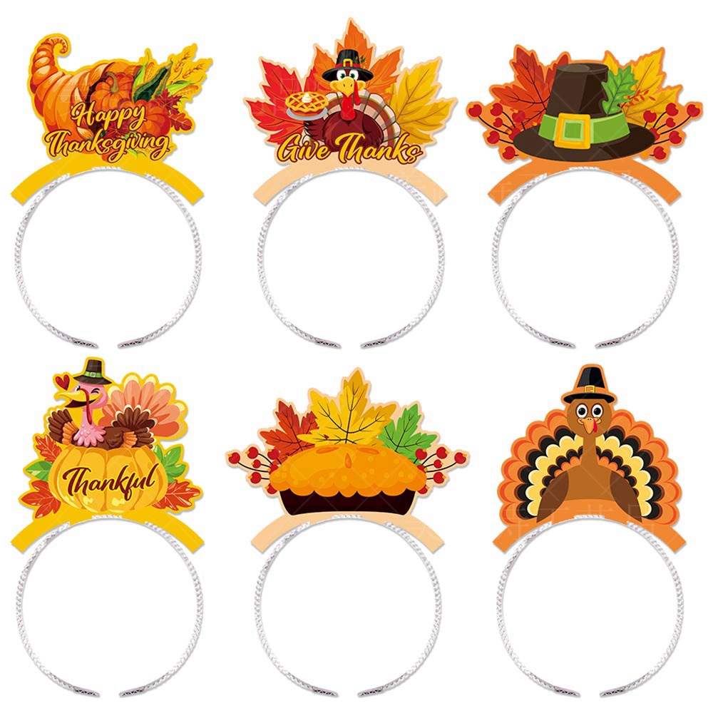 Amazon Acción de Gracias decoración del partido Turquía accesorios para el cabello diadema fiesta de cumpleaños calabaza vestido divertido apoyos