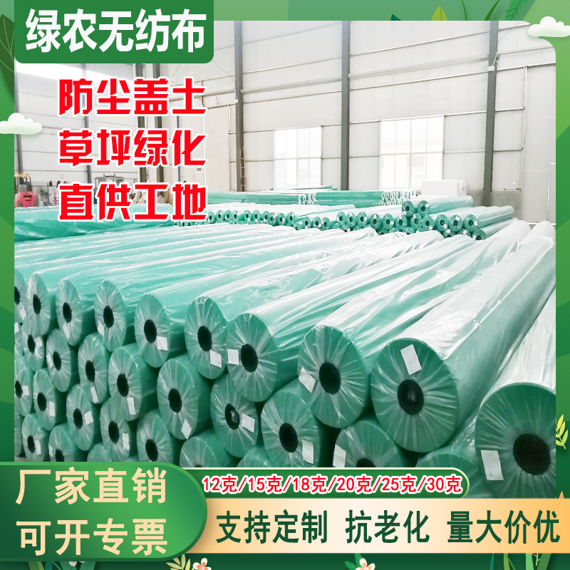 厂家供应绿化无纺布防尘盖土草坪覆盖边坡种植盖土护坡无纺布批发