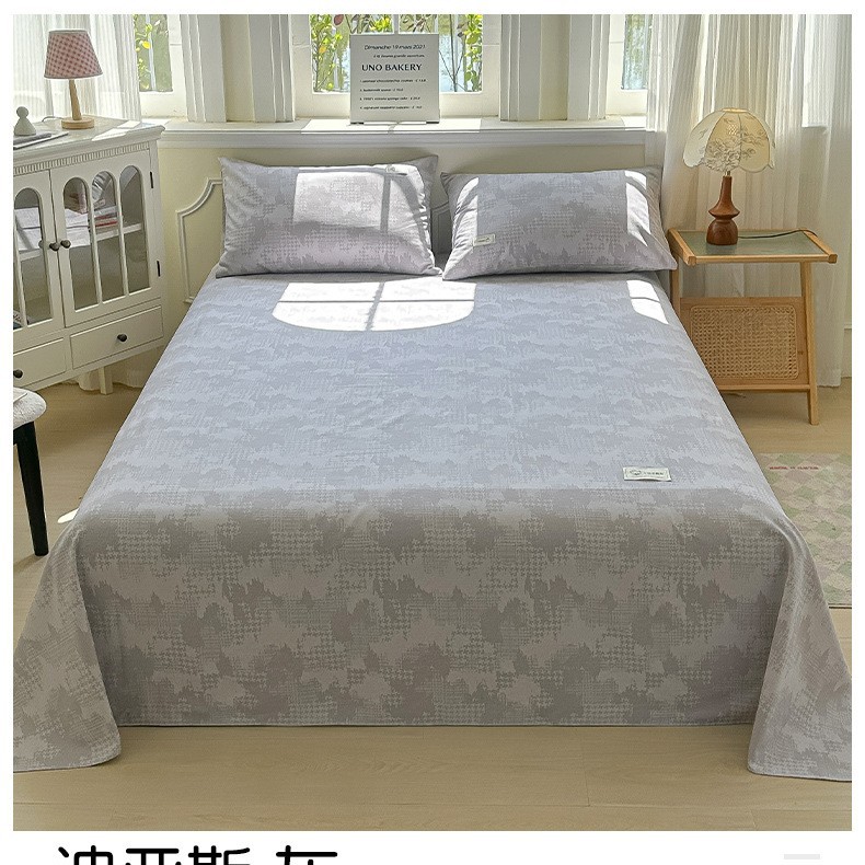 Verano 100 sábanas de tela gruesa vieja de algodón de una sola pieza de algodón algodón lino dormitorio estera edredón funda de almohada simple juego de tres piezas