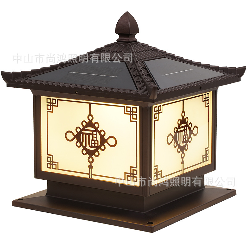 Solar Lamp Post Headlight Outdoor Waterproof Courtyard Lamp Garden House Fence Gate Pillar Lamp Home Courtyard Street Lamp 5