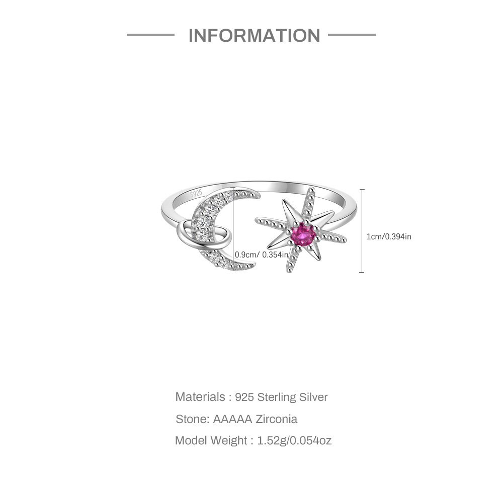 4g Weight Zircon Inlay Material Open Rings Classification Adjustable Ring Size 1 Piece Quantity Daily Occasion 925 Sterling Silver Material Geometric Pattern Women's Gender Plating, Inlay Design Simple Style Style 925 Sterling Silver Zircon Geometric Open Rings 9