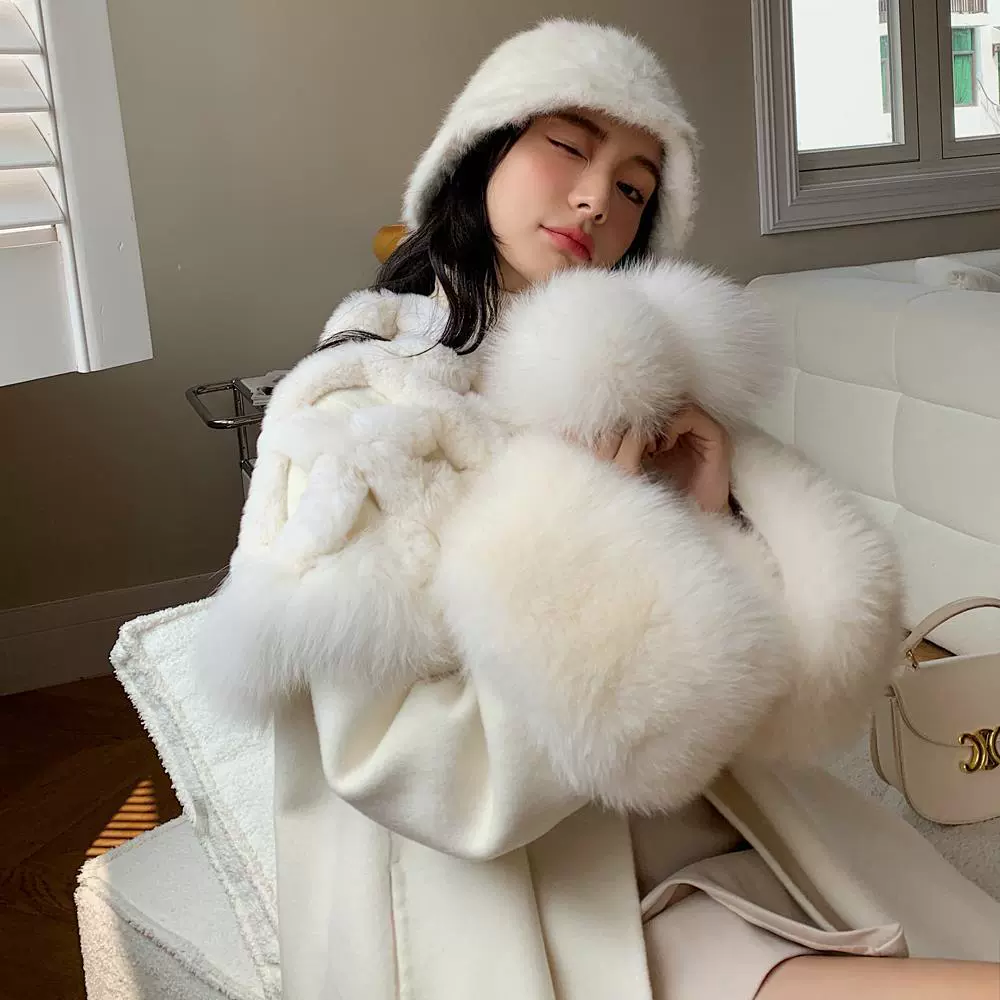 Double-sided cloak, cashmere trench coat