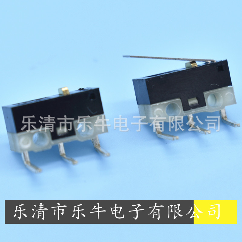 铜头小微动开关 弯脚铜触点微动开关 金属按点微动开关 行程开关