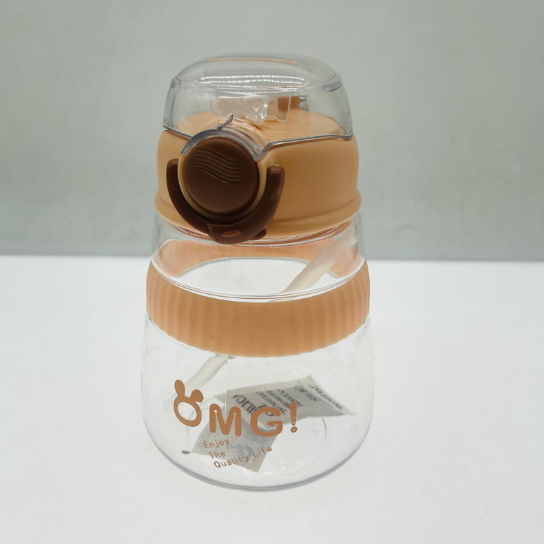 Espacio de Weilong-9019 Taza Linda taza de plástico taza de agua caliente de mano 500ml taza de agua de la paja de la Oficina del estudiante