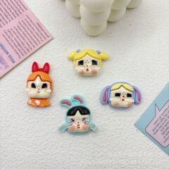 树脂配件卡通哭娃diy配饰钥匙扣女童奶油胶发夹贴片手机壳冰箱贴