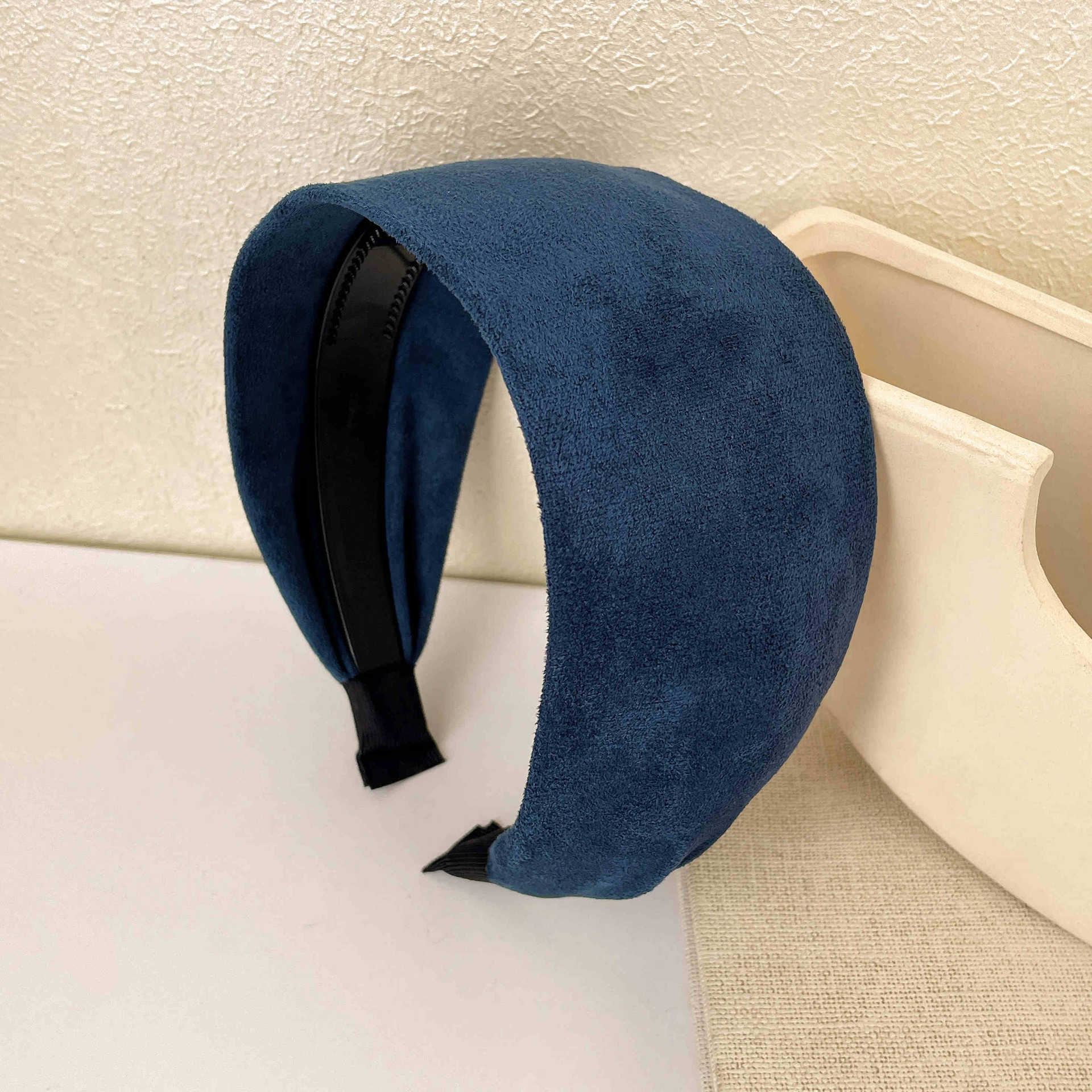 Navy blue suede headband