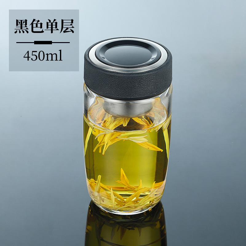 耐高温鹅蛋杯茶水分离杯商务茶杯大容量双层玻璃杯车载泡茶杯|undefined