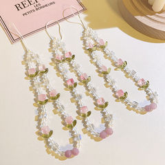 鬱金香手鍊短款手機掛繩創意手腕掛鏈高級感手工珠串掛件手腕配飾