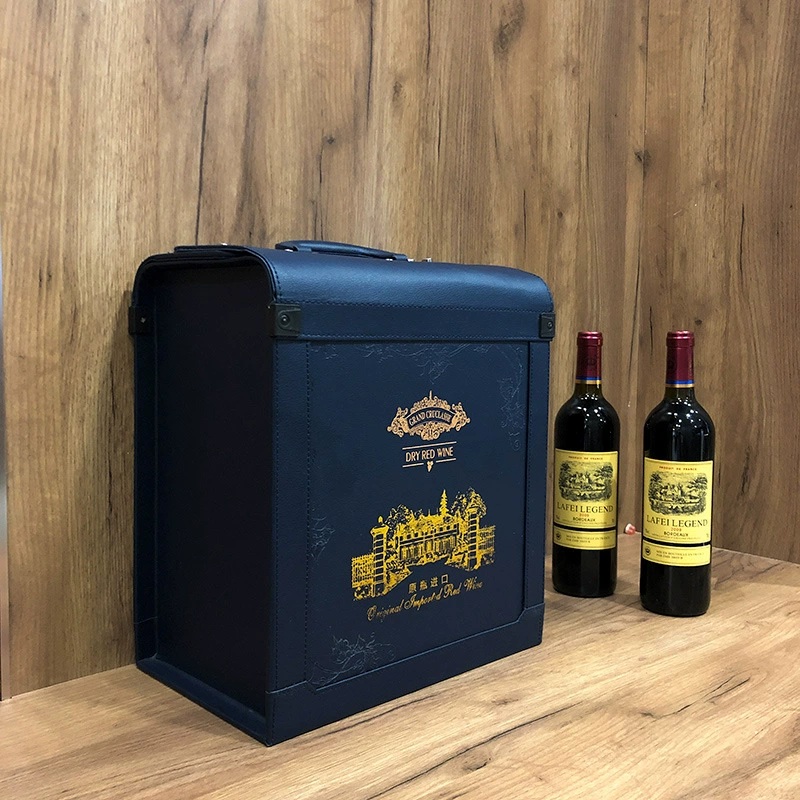 Набор из 6 кожаных коробок для вина с тиснением под крокодила