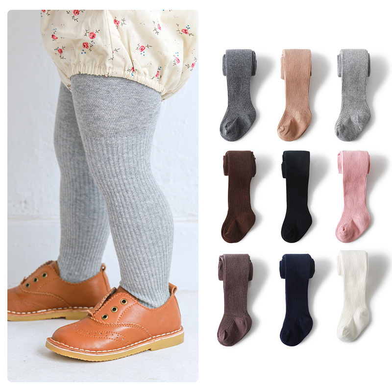 Children's Pantyhose Baby's Double Needle Pantyhose Combed Cotton Anti-Pilling Hand-stitched Autumn Drawdown Leggings