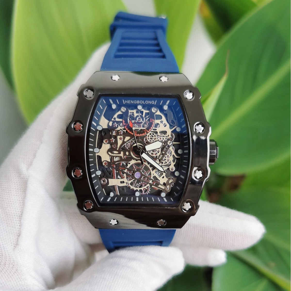 Popular Wine Barrel Shaped Fashionable Mechanical Layered Photosensitive Surface Bright Shell Men's Watch Watch_voghion.com