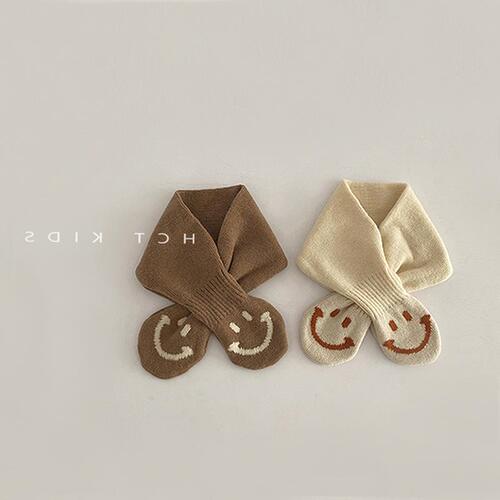 Ins Korea smiling knitting baby scarf autumn and winter unisex children baby winter fashion warm neck warmer trendy