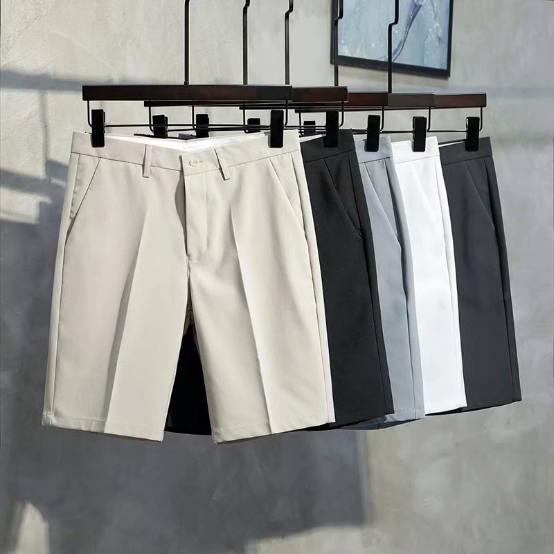 Summer Men's Suit Shorts Straight Casual Pants Korean-style Slim-fit Pants Hong Kong-style Dipping Japanese-style Trendy Pants