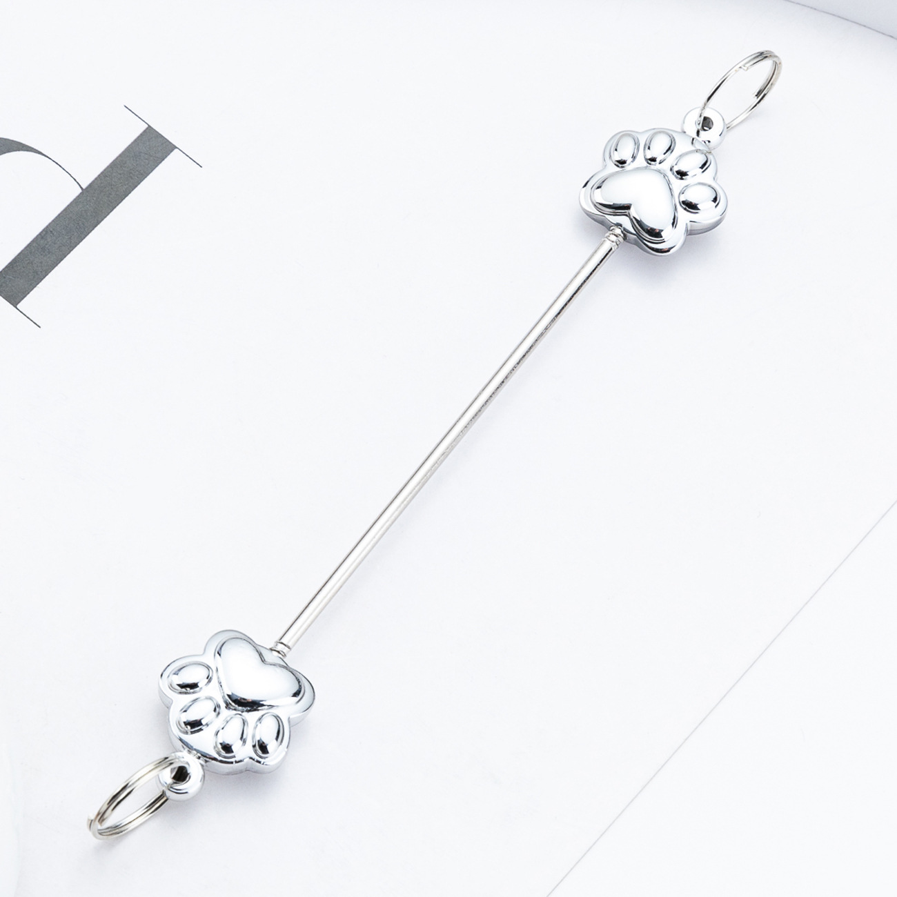 Creativo diy varilla de cuentas de garras de gato multicolor nuevo accesorio de llavero de cuentas varilla de cuentas de metal multicolor