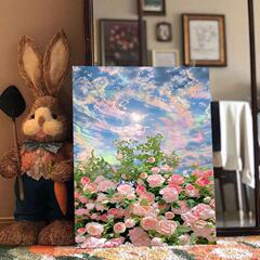 椿デジタル油絵手作り diy 着色絵画充填手描きアクリル着色減圧テクスチャ絵画油絵