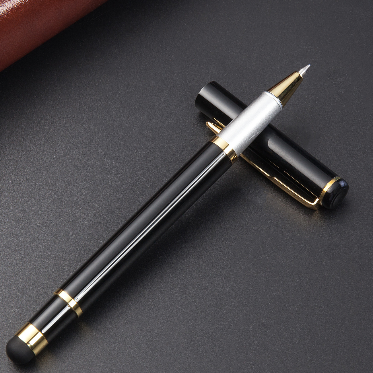 Pantalla táctil pluma de firma comercial metal lápiz de pantalla táctil pluma de agua pluma mayorista transfronteriza puede imprimir logotipo adicional